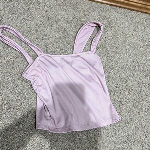 pink cropped tank top